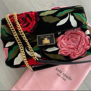 Kate Spade New York Evelyn rose garden velvet medium convertible shoulder bag